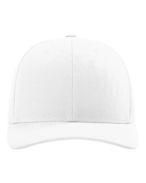 Snapback Trucker Cap – White / White (front)